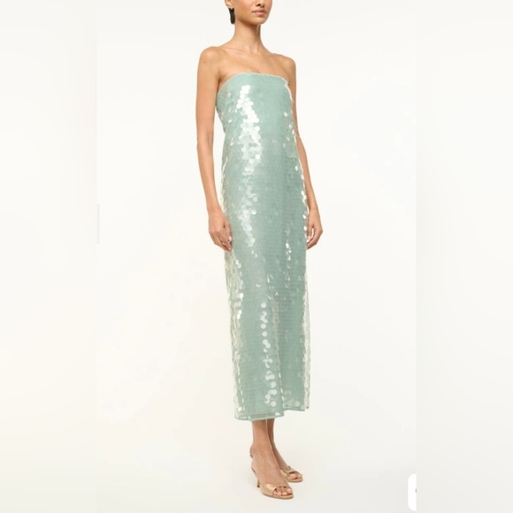 New STAUD Casey Dress Mist Size 2 - Picture 2 of 16